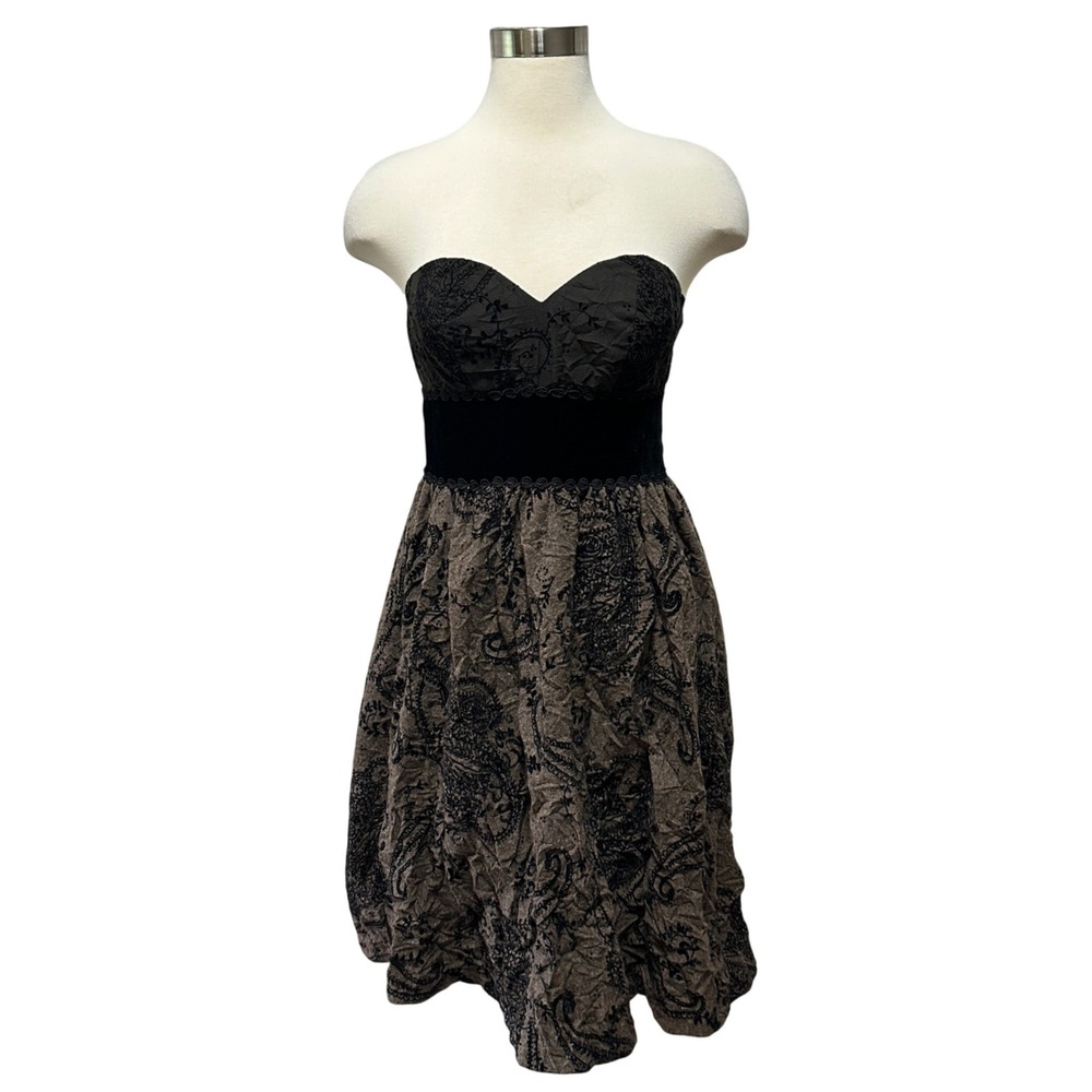 Vintage‎ Tibi Velvet Strapless Dress Womens 2 Sweatheart Party Cocktail Feminine